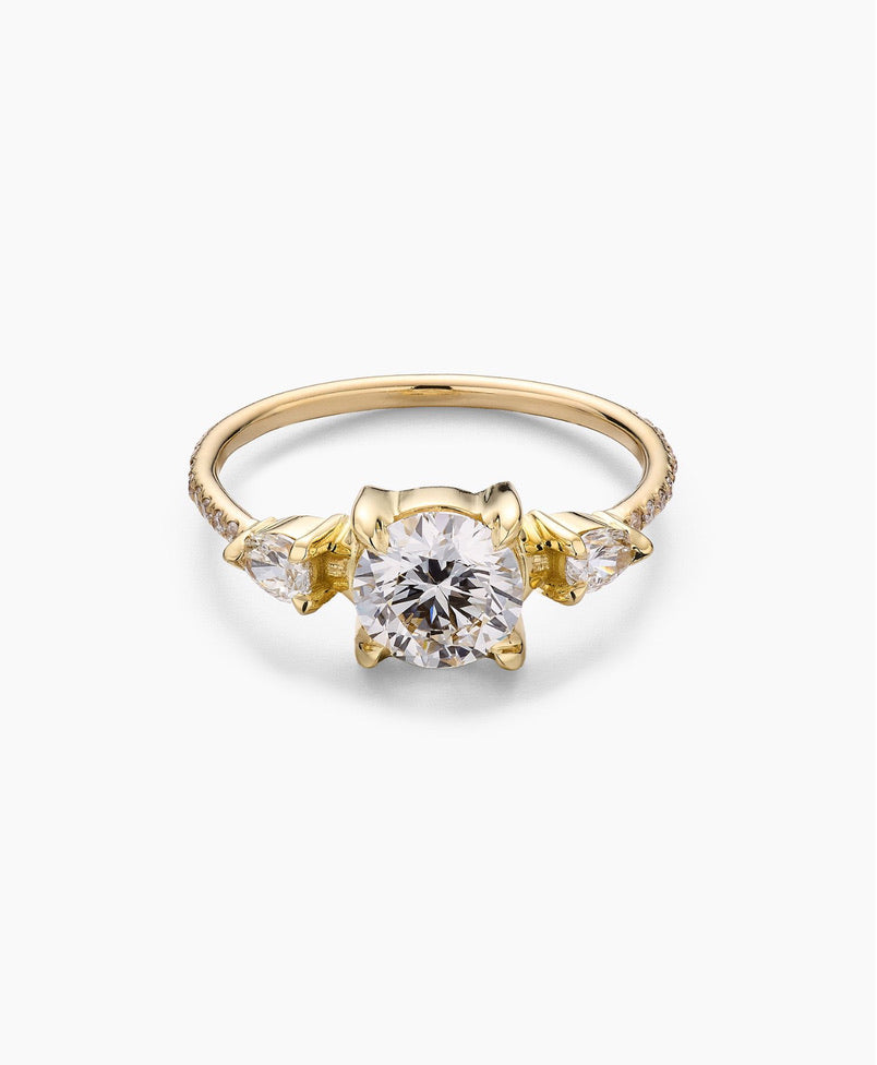Diamond Engagement Ring with Pears and Pave