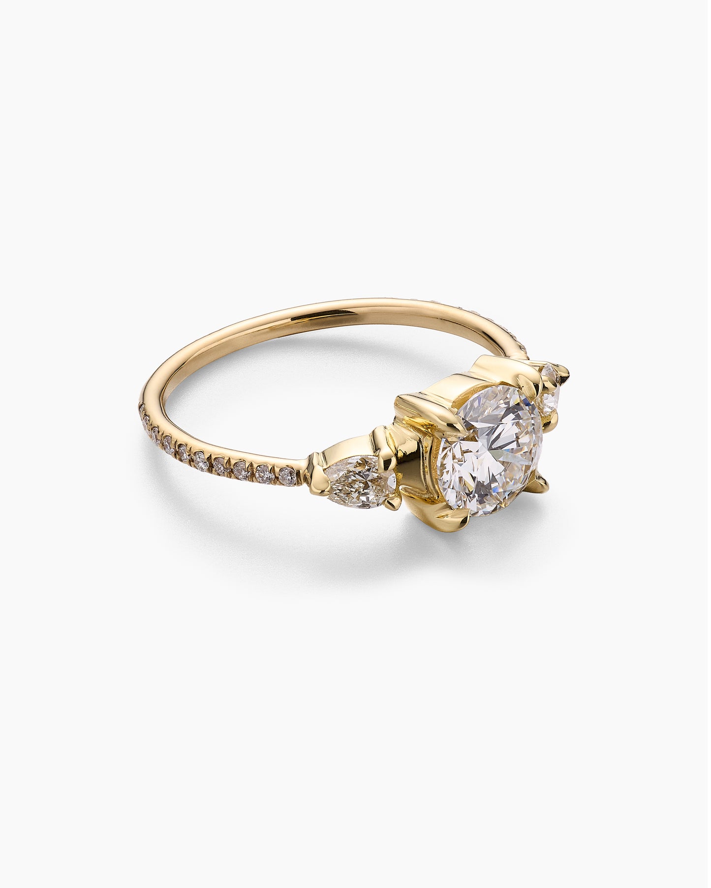 Diamond Engagement Ring with Pears and Pave