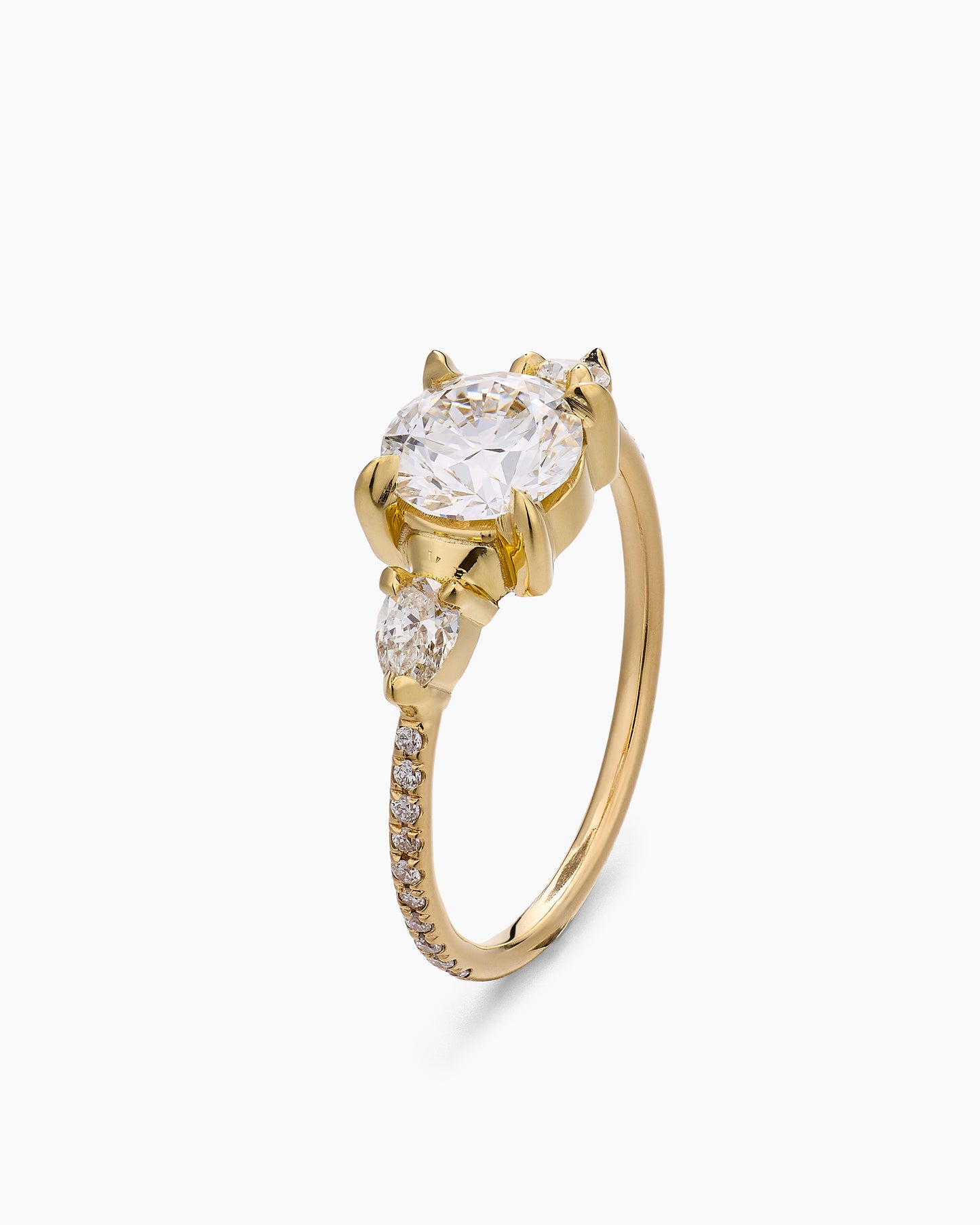 Diamond Engagement Ring with Pears and Pave