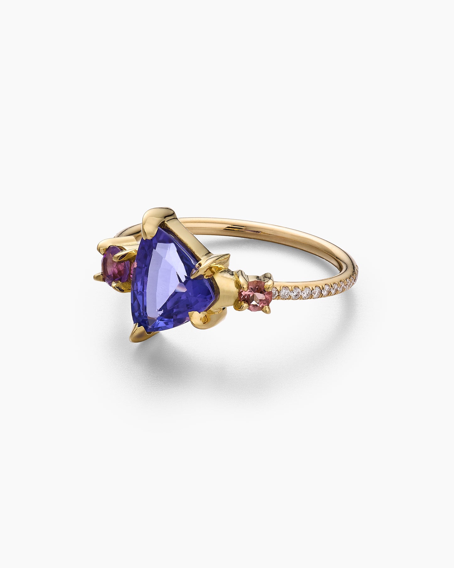 Tanzanite with Amethyst and Sapphire Ring