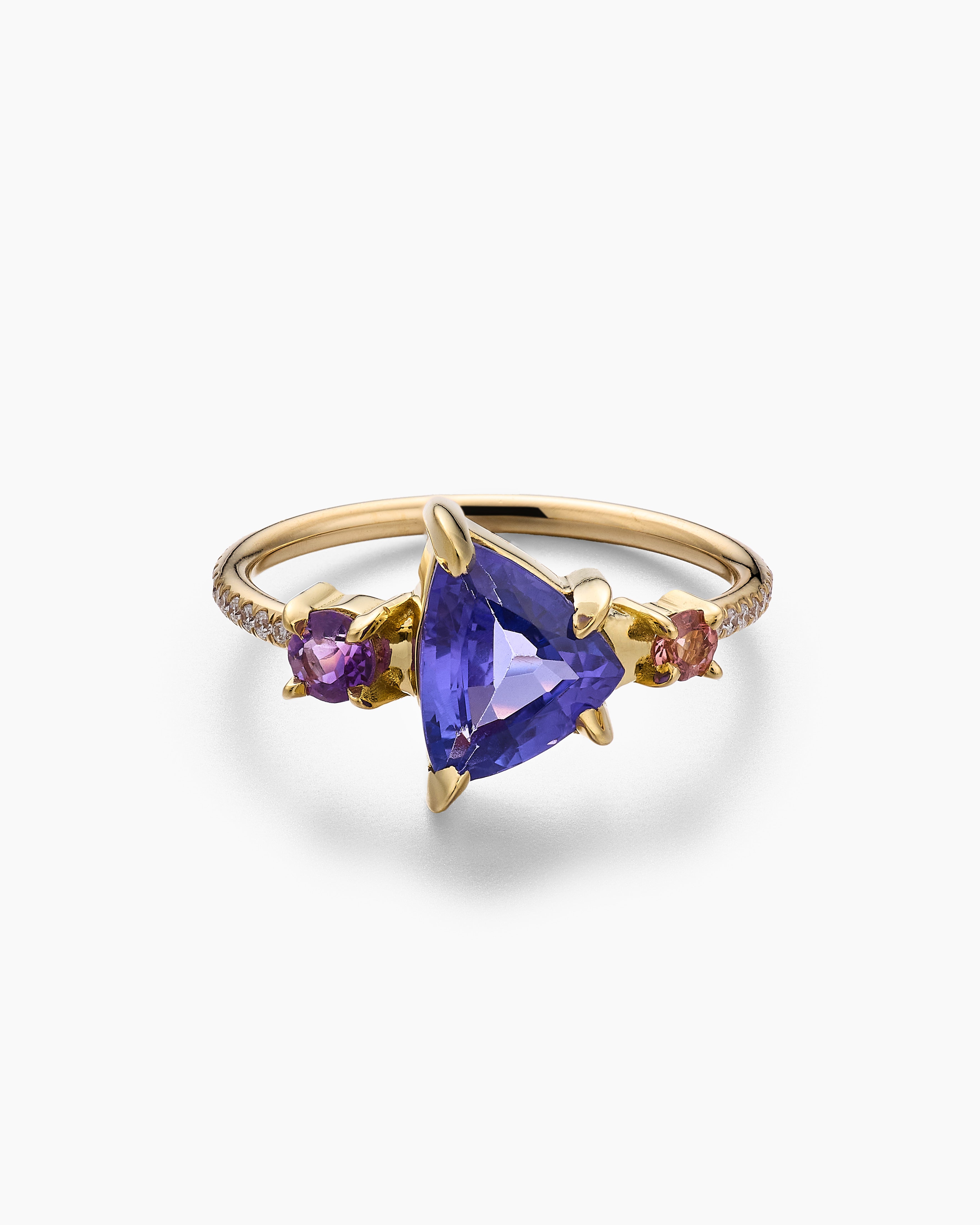 Tanzanite with Amethyst and Sapphire Ring – Tomas Martin Jewelry