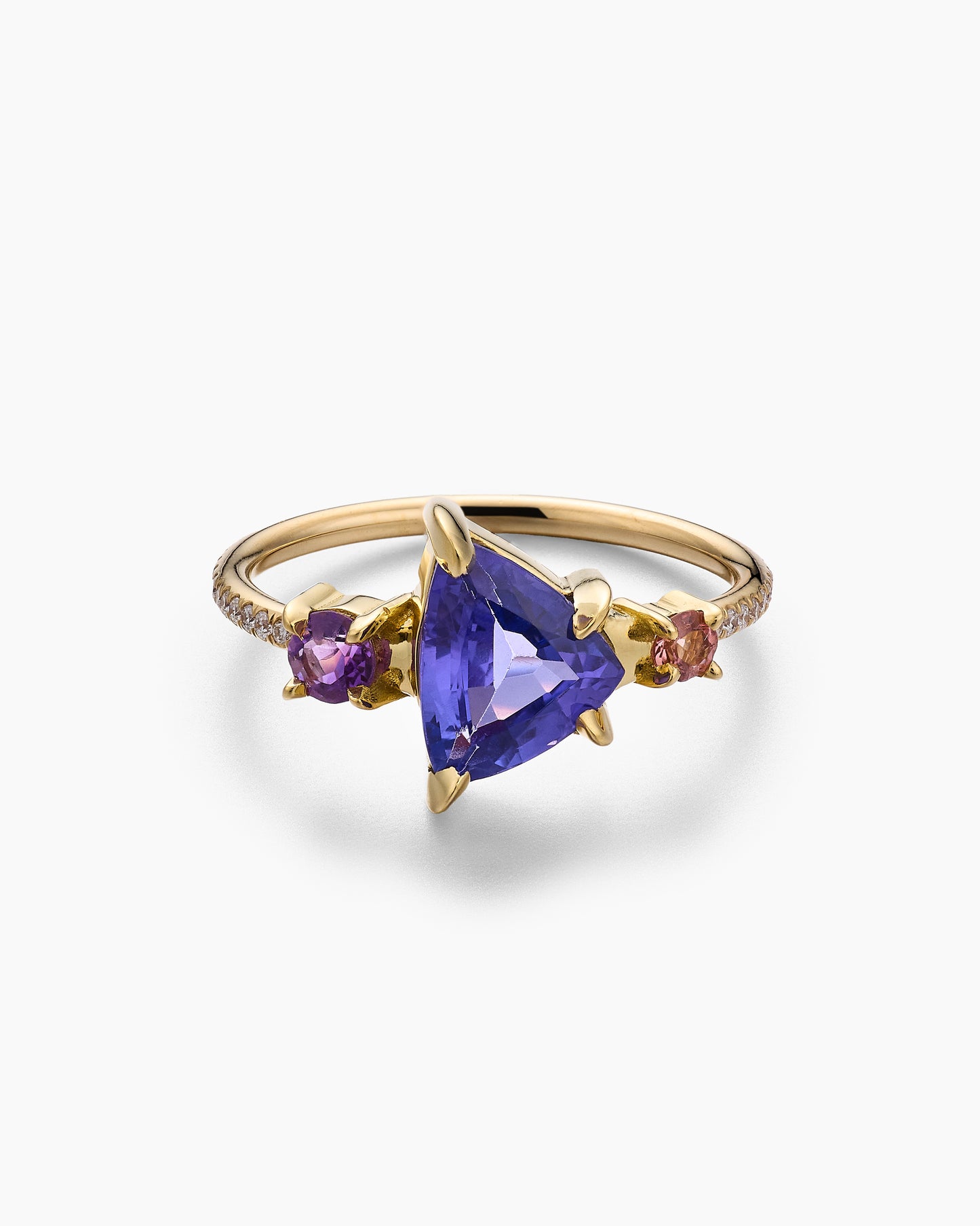 Tanzanite with Amethyst and Sapphire Ring