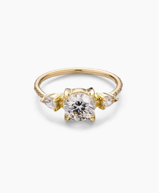 Diamond Engagement Ring with Pears and Pave