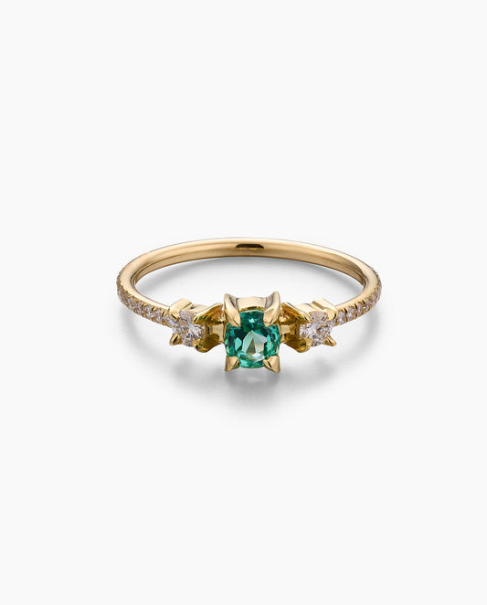 Cushion-cut Emerald Ring