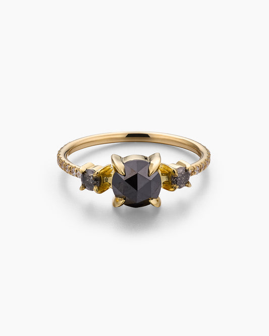 Black Rose-Cut Diamond Ring